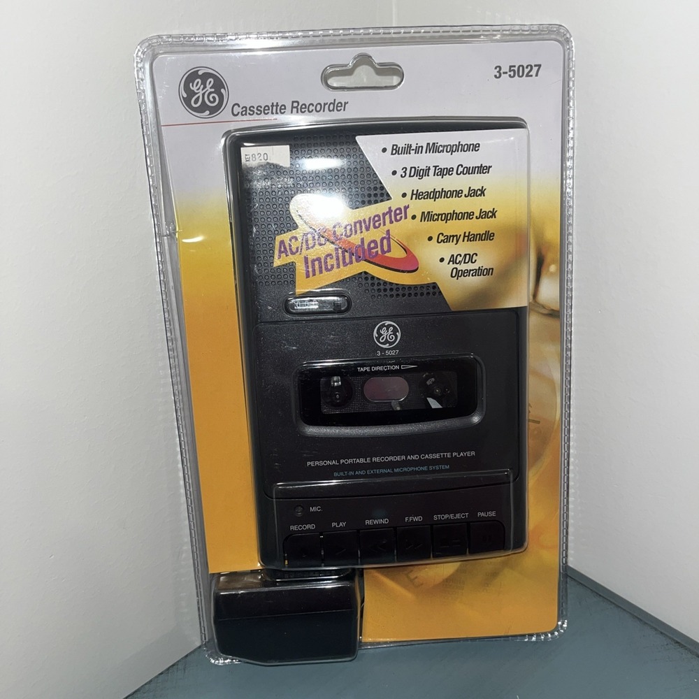 GE Personal Portable Recorder and Cassette Player Model 3-5027 Brand New